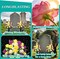 Cemetery Flowers for Grave – Artificial 24-Head Chrysanthemums, Rose & Daisy Bouquet with Vase for Outdoor Grave and Headstone Decorations (Purple)